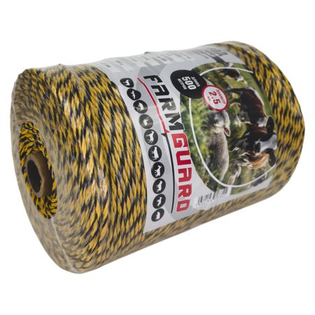Провод для электропастуха FarmGuard желтый с черным 2,5 мм / 500 м / 6х0,2 мм SS