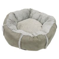 Лежак подушка Pet Choice для собак и кошек, круглый 66х66х15 см, меховой, серый