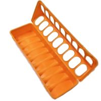 Кормушка-поилка лотковая 30 см пластик для цыплят, оранжевый