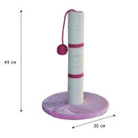 Когтеточка-столбик 30х30х45 см, с игрушкой, розовый