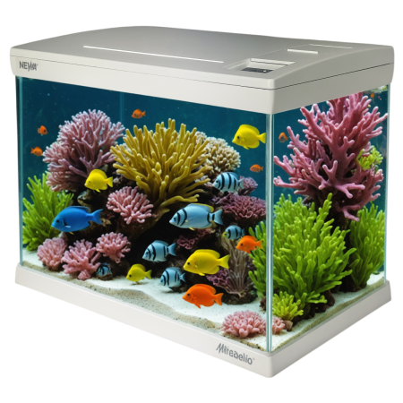 Аквариум Newa Mirabello MIR 30 LED, 30 л, с фильтром, нагревателем и освещением рассвет-закат, белый NEW VERSION