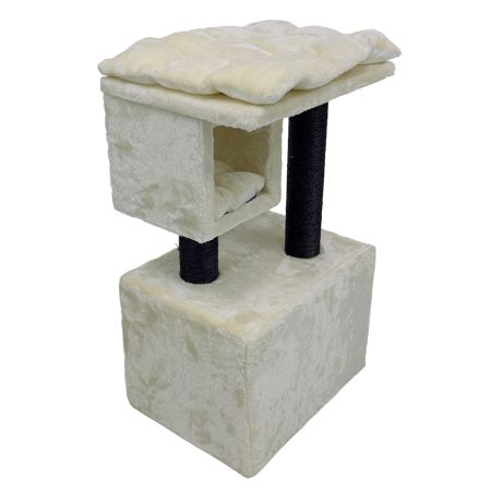 Когтеточка-комплекс 40х30х67 см, с подушками, кремовый