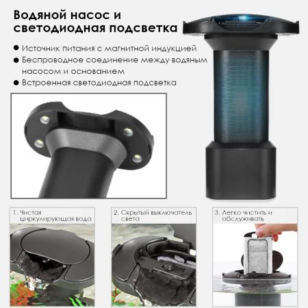 Аквариум Boyu DY-1 Desktop панорамный 3,6 л, настольный с фильтром и светильником