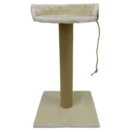 Когтеточка-лежак 40х40х70 см, с канатом, кремовый 