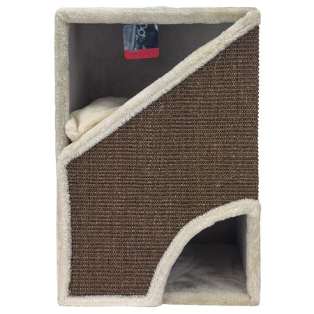 Когтеточка-домик Pet Choice, 40х35х60 см, коричневый, с подушкой