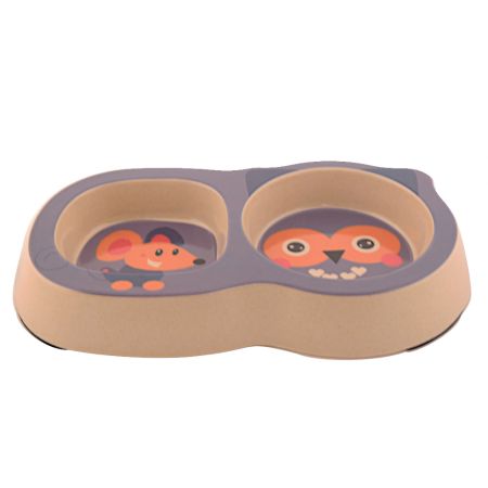 Миска двойная, 26x14.5x3.5 см, 200+250 мл, синий