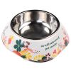 Миска для собак и кошек, 11x16x4.8 см, 180 мл, цветы