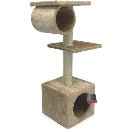 Когтеточка-комплекс 30х30х88 см с цилиндром, бежевый