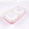 Миска двойная, 29×16×5.5 см, 470+470 мл, розовый