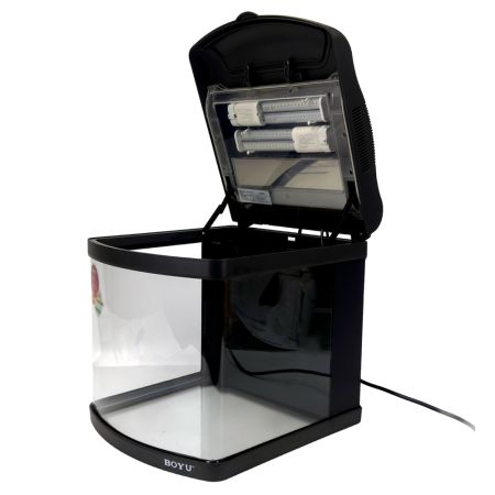 Аквариум Boyu Mini MT-408, 32 л, с фильтром, 2 LED лампы, серый