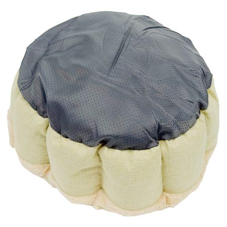 Лежак Pet Choice для собак и кошек, круглый с бортом 50х50х15 см, меховой, кремовый