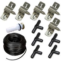 Ниппельная система 5 шт. поилок с винтовым креплением для птиц/кроликов, комплект со шлангом и выпускным переходником