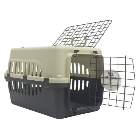 Переноска Safari Range 50х35х32 см для кошек и собак Pet Choice с металлической верхней решеткой, серый