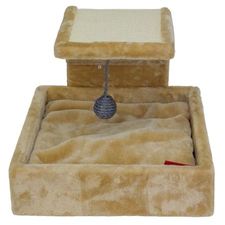 Когтеточка-лежак 40х42х30 см, бежевый