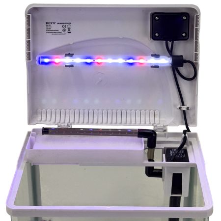 Аквариум Boyu EM-250 панорамный 7,5 л с фильтром и LED-лампой, белый