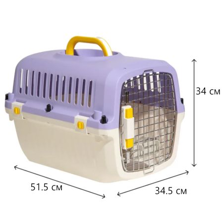 Переноска Transport 51.5x34.5x34 см для кошек и собак Pet Choice стандарт IATA, фиолетовая