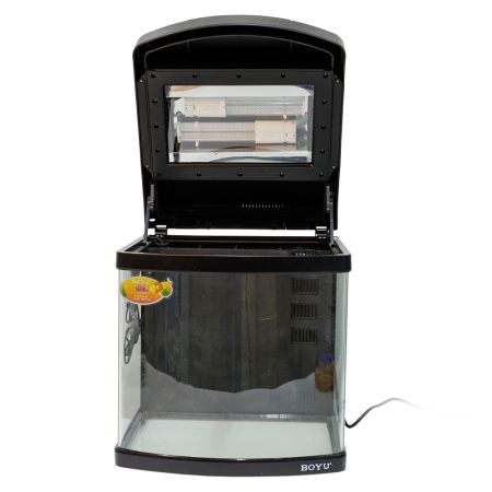 Аквариум Boyu Happy Family HS-45A панорамный, 65 л, с фильтром, УФ-стерилизатором и освещением, черный