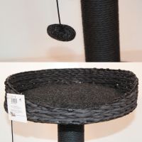 Когтеточка-лежак 40х40х52 см, с игрушкой, черный