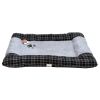 Лежанка матрас для собак 85х65х9 см, серый, клетка