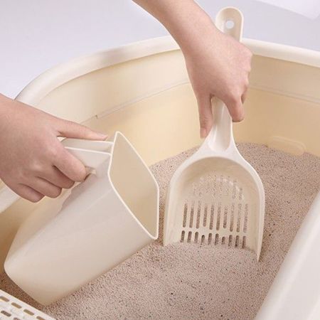 Совок для кошачьего туалета, набор 2 шт. кремовый