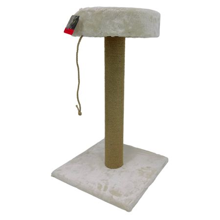 Когтеточка-лежак 40х40х70 см, с канатом, кремовый 