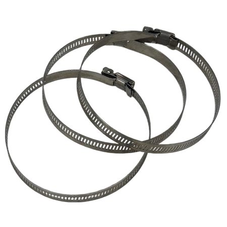 Хомуты регулируемые 4'' для шлангов гроубокса, нержавеющая сталь, 3 шт.