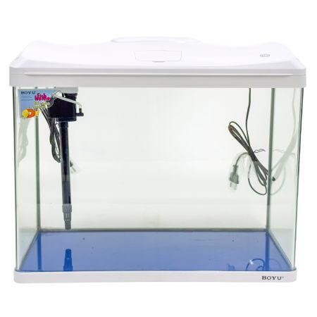 Аквариум Boyu EC-600 панорамный, 66 л, с фильтром и LED-лампой, белый