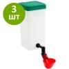 Поилка чашечная с бачком HobbyFarm для кур с креплением на клетку, 1 л, красная, комплект 3 шт.