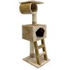Когтеточка-комплекс с домиком 40х35х109 см, бежевый