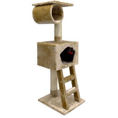 Когтеточка-комплекс с домиком 40х35х109 см, бежевый