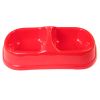 Миска двойная, 29.5x15x8 см, 450+450 мл, красный