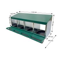 Гнездо для кур несушек HobbyFarm 4 секции с яйцесборником