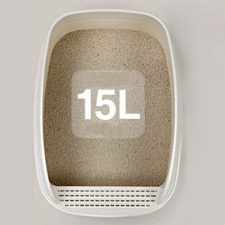 Лоток для кошек XL с совком Catidea 63х45х25 см, кремовый