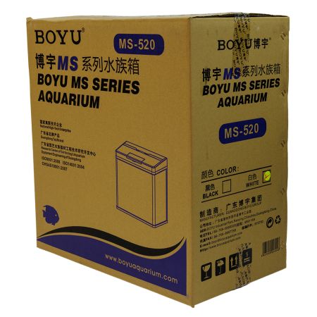 Аквариум Boyu MS-520 45 л с LED светильником и фильтром, белый Аквариум Boyu MS-520 45 л с LED светильником и фильтром, белый