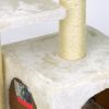Когтеточка-комплекс с домиком 40х30х67 см, кремовый