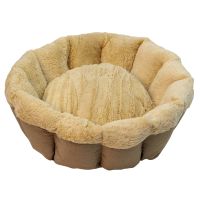 Лежак Pet Choice для собак и кошек, круглый с бортом 60х60х17 см, меховой, коричневый Лежак Pet Choice для собак и кошек, круглый с бортом 60х60х17 см, меховой, коричневый