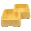 Миска двойная, 29.9x18.9x5.5 см, 360+430 мл, желтый