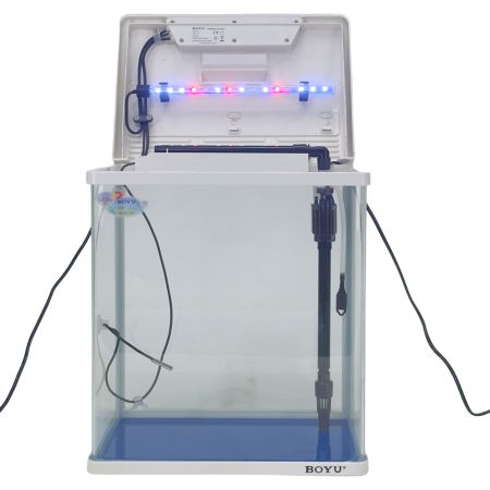 Аквариум Boyu HG-300 панорамный 22 л, LED освещение, дисплей, фильтры, белый