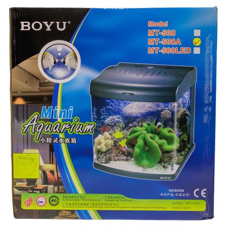 Аквариум Boyu Mini MT-508A, 80 л, с фильтром, 1 LED лампа, серый