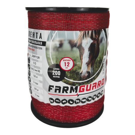 Лента для электропастуха FarmGuard красная 12 мм / 200 м