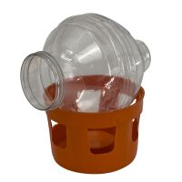 Поилка вакуумная 5 л с окошками для голубей, оранжевая