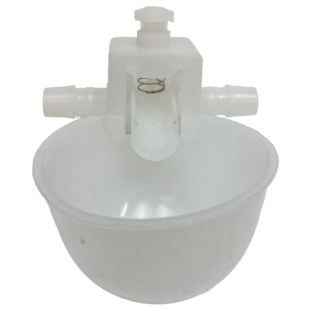 Поилка чашечная с креплением на сетку, регулировкой уровня воды, диаметр 6,3 см, двойной штуцер