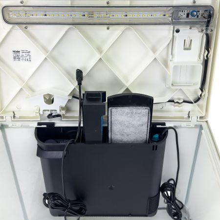 Аквариум Newa Mirabello MIR 40 LED, 40 л, с фильтром, нагревателем и освещением рассвет-закат, белый NEW VERSION