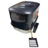 Туалет-домик умный для кошек Petzengo PL-2 60,5х40х39 см с дезодорацией + подставка, нержавеющая сталь