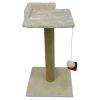 Когтеточка-лежак 35х35х60 см, с игрушкой, кремовый 