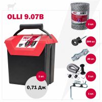 Комплект электропастуха Olli для овец 9В/12В на 500 м с пружинной калиткой