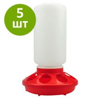 Кормушка бункерная 1 кг с круглыми отверстиями, комплект 5 шт.