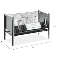 Клетка для кроликов 102 см двухсекционная для отлучения 