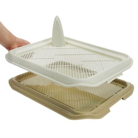 Лоток для собак со столбиком Catidea 50х37х6 см под пеленку бежевый