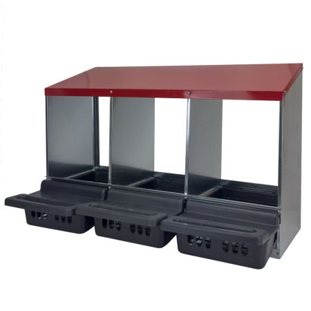 Гнездо для кур несушек 3 секции с яйцесборником